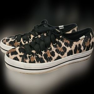 Keds x Kate Spade platform animal print sneakers